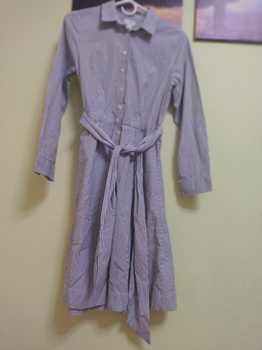 Womens J Crew size 6 button down dress with tie waist